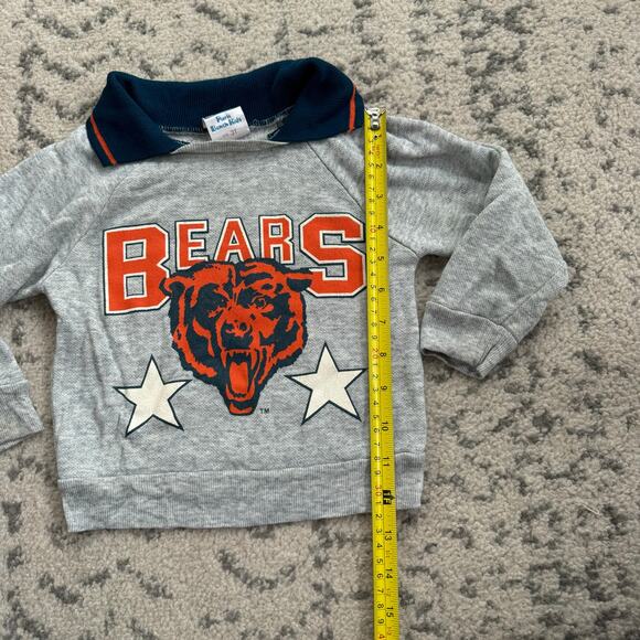 Vtg 1980s 1990s Chicago Bears Kids Collared Crewneck - Picture 4 of 5